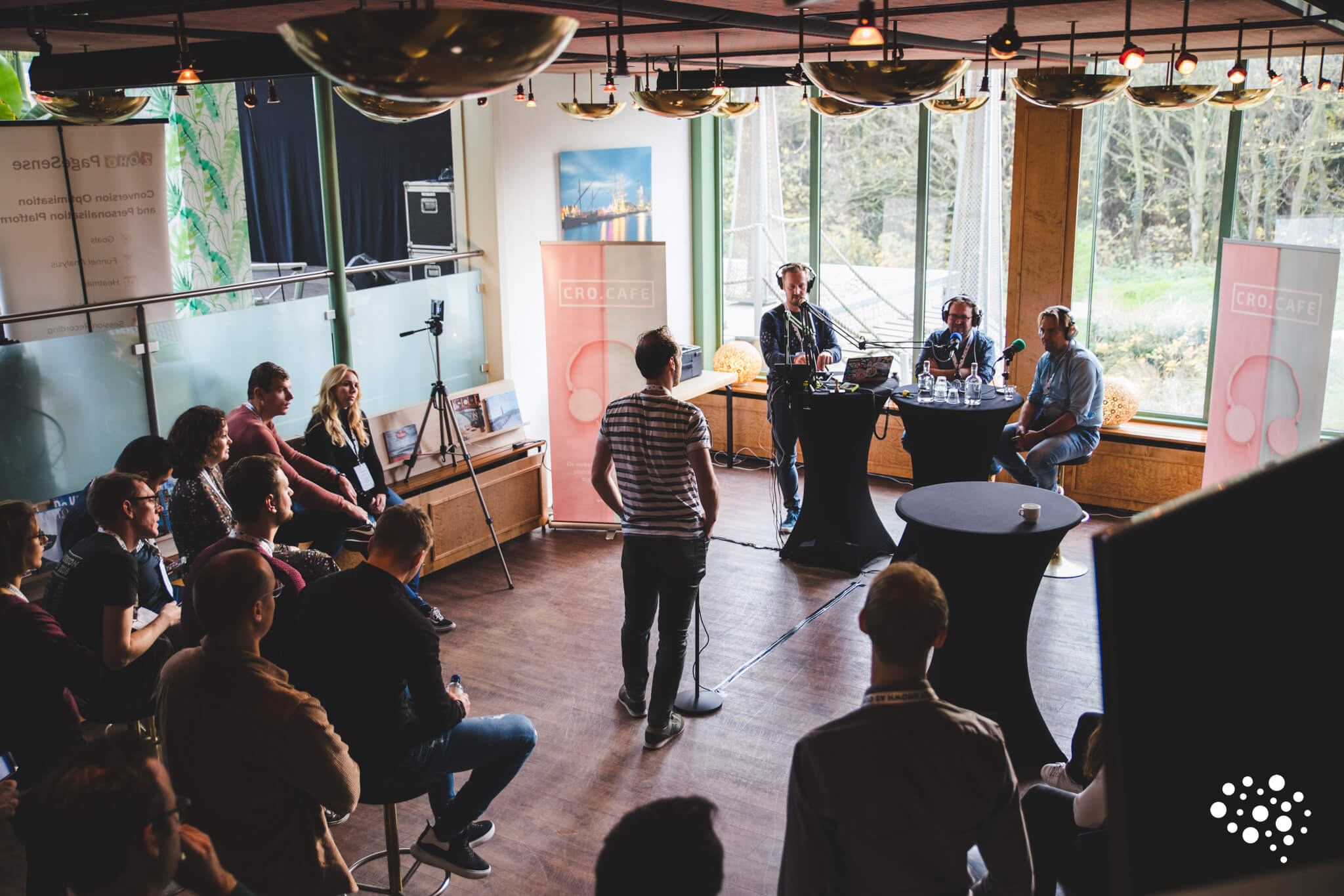 Live podcast recording with industry experts at Conversion Hotel