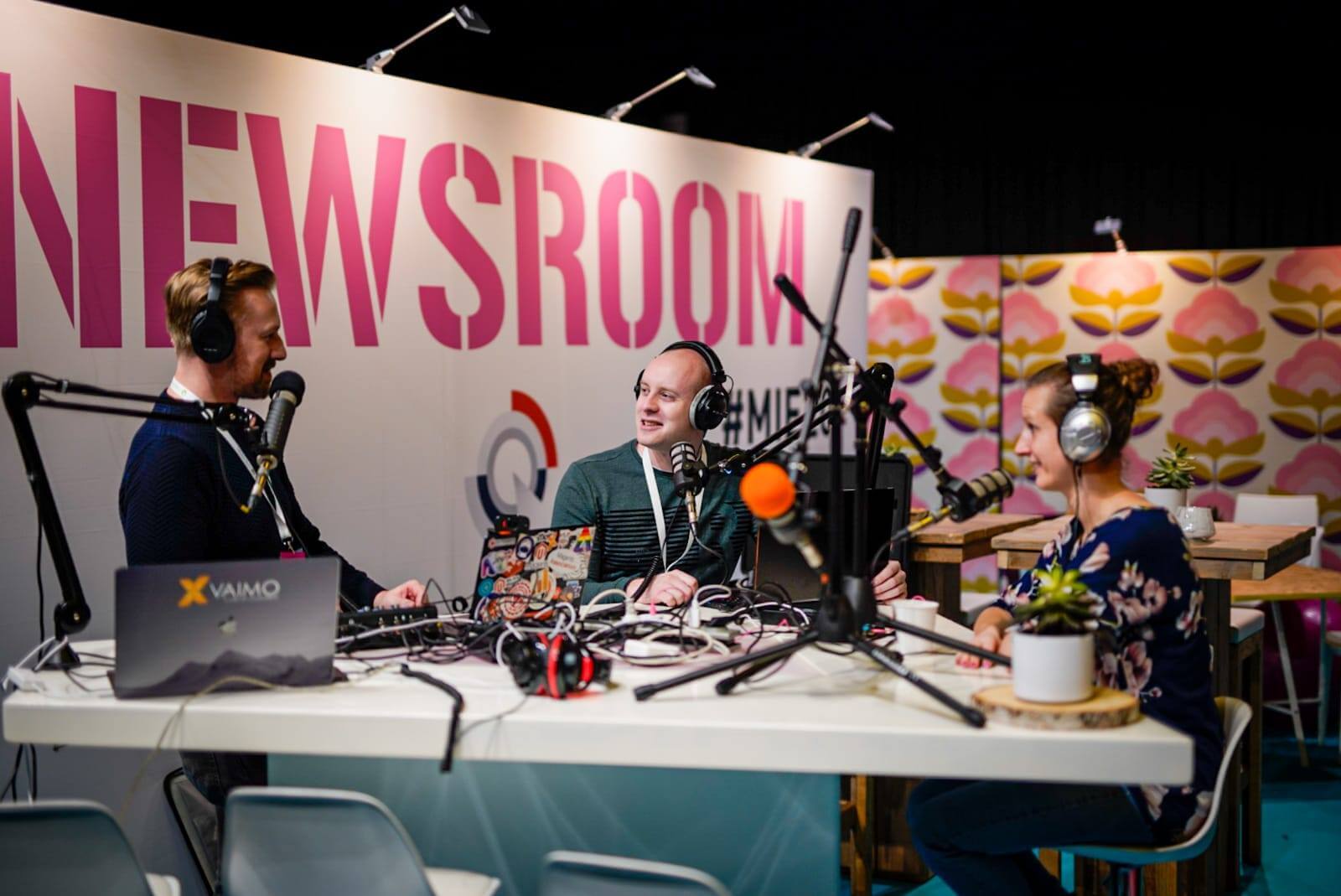 Live podcast recording with guests at Marketing Insights Event